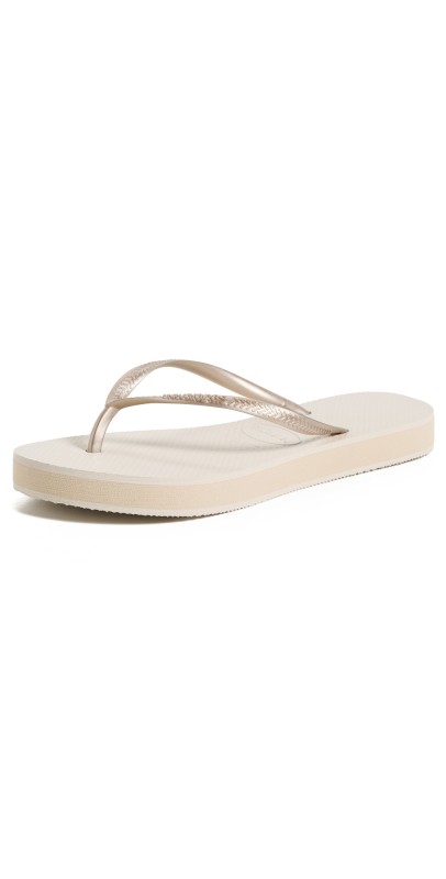 Havaianas Slim Flatform Flip Flops Beige