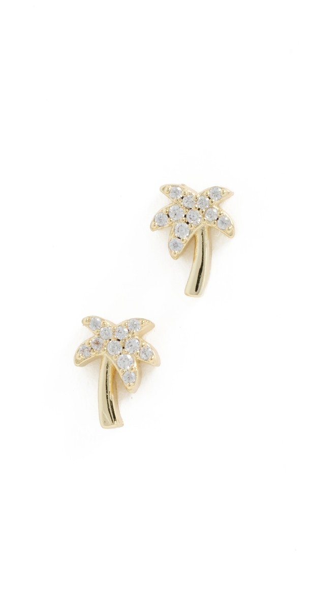 SHASHI Bondi Pave Studs Gold