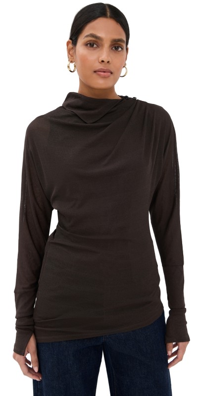Proenza Schouler Golda Top In Jersey Espresso