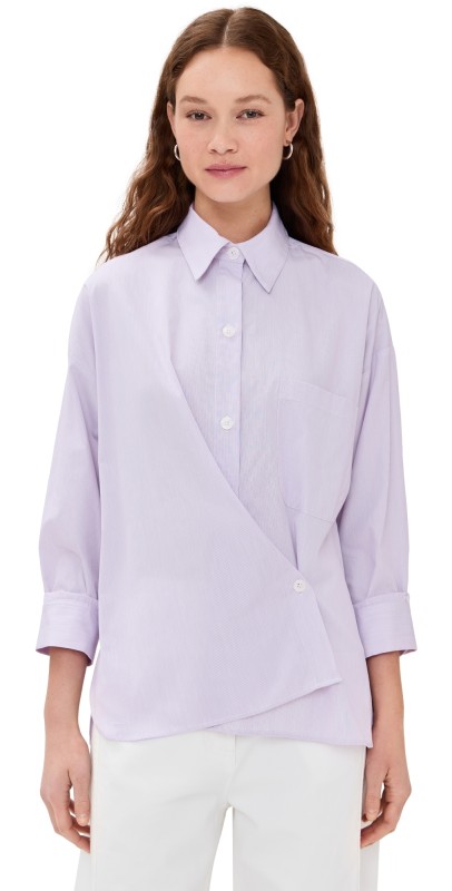 TWP New Earl Buttondown White/Purple
