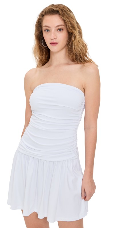 Susana Monaco Tube Gathered Flared Dress Sugar