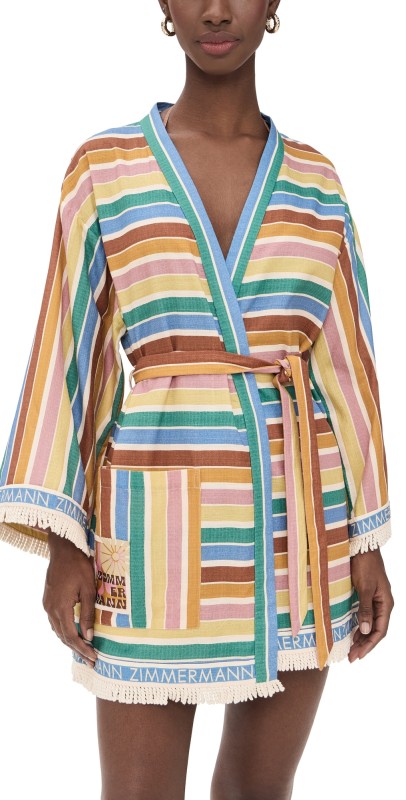 Zimmermann Everley Robe Multi Stripe