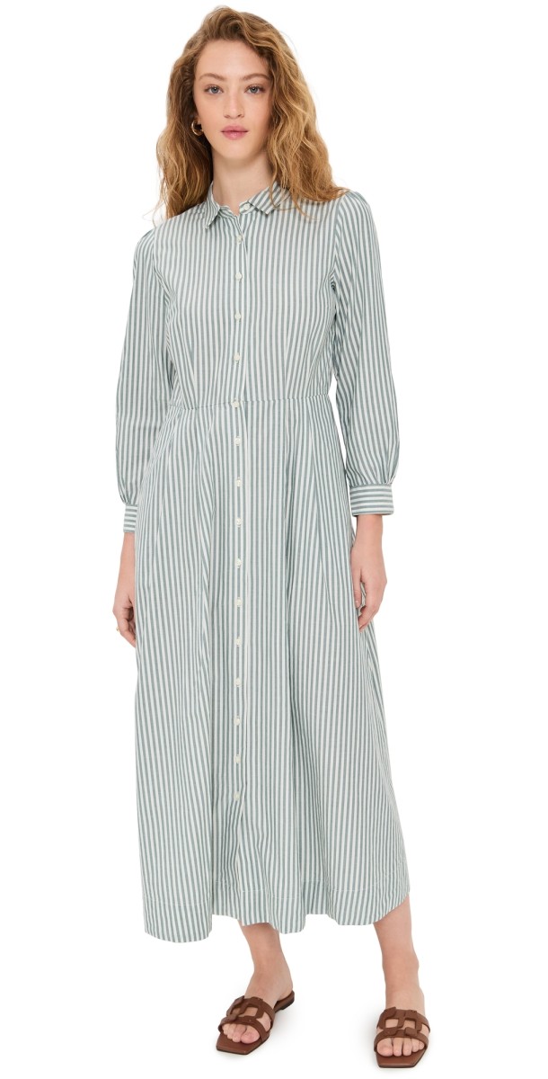 Birds of Paradis Emmelie Dress Green Stripe