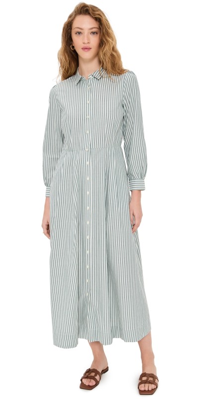 Birds of Paradis Emmelie Dress Green Stripe