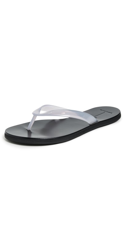 Black Suede Studio Jelly Flip Flops Orchid PVC
