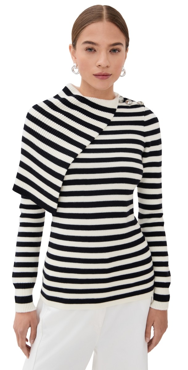 rabanne Wool Pullover White/Navy