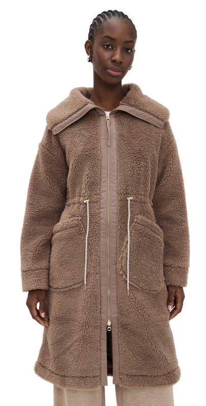 Varley Logan Sherpa Coat Ash Taupe