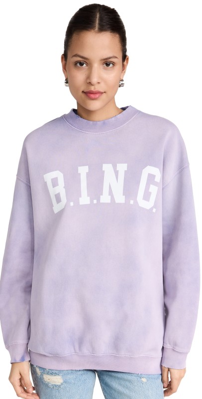 ANINE BING Tyler Sweatshirt Washed Lavender Purple
