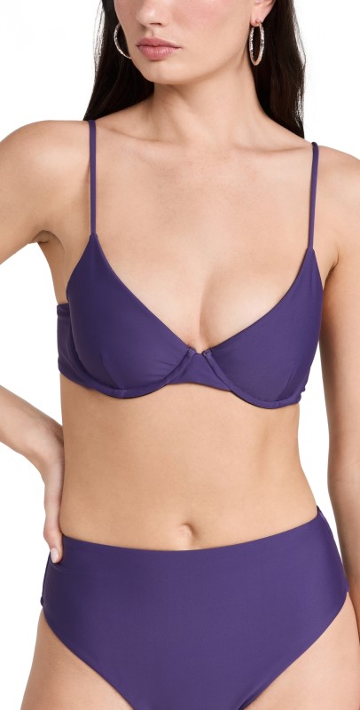 MIKOH Bosa Bikini Top Aubergine