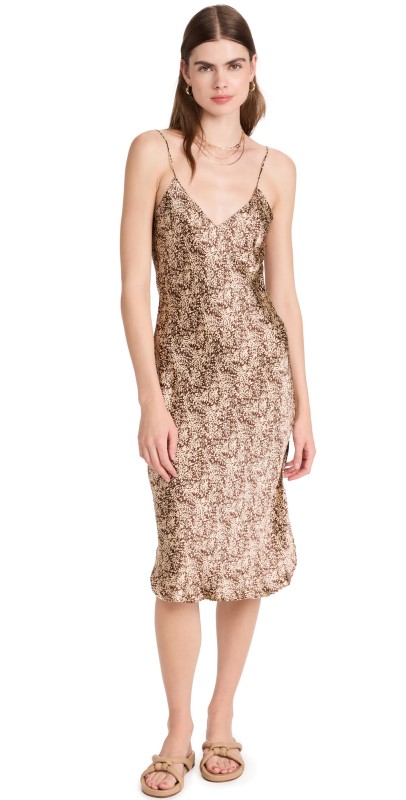 Nili Lotan Short Cami Dress Fall Leaf Print