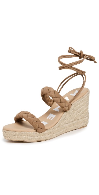 Manebi Braided Wedge Espadrilles Vintage Taupe