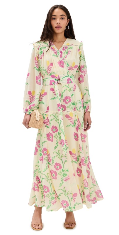TRUTH City Maxi Dress Floral Print Eggshell Multi