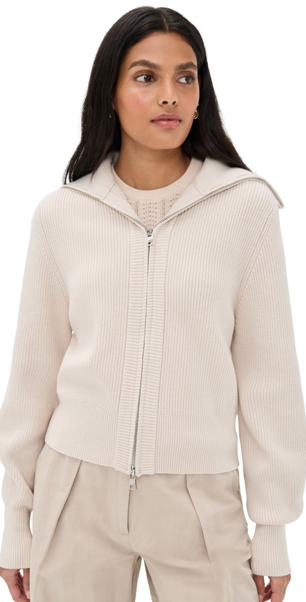 Varley Enrico Knit Jacket Silver Birch