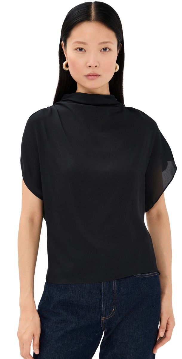 TWP Wish You Would Silk Top Black