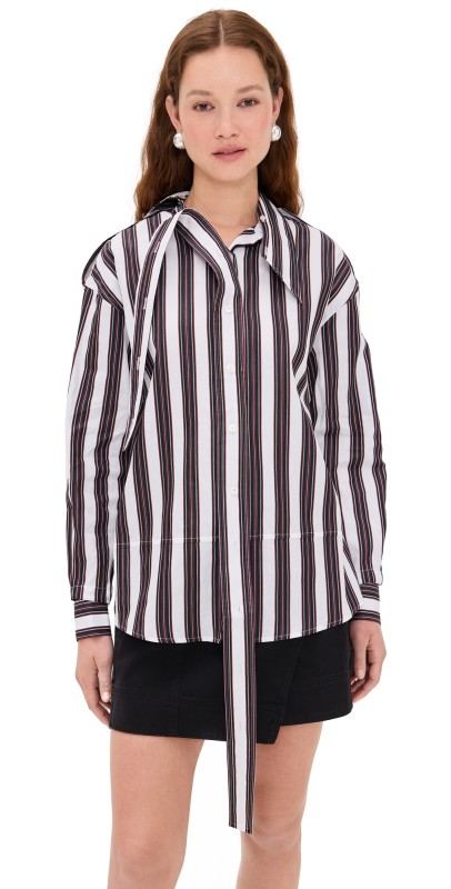Meryll Rogge Deconstructed Shirt White/Black Multi