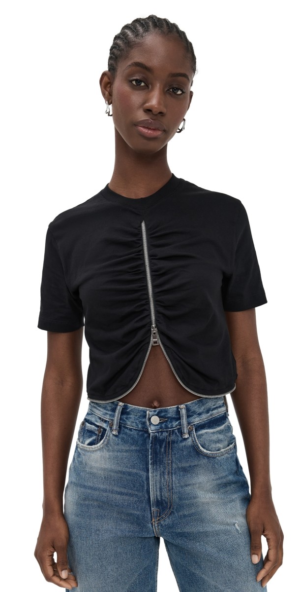 MSGM Zipper Tee Black