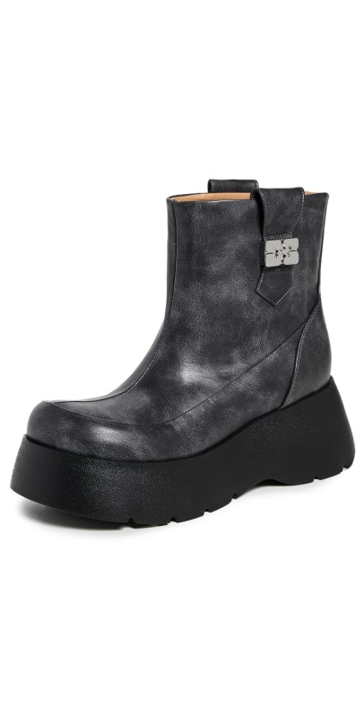 GANNI Kat Low Boots Vintage Ebony