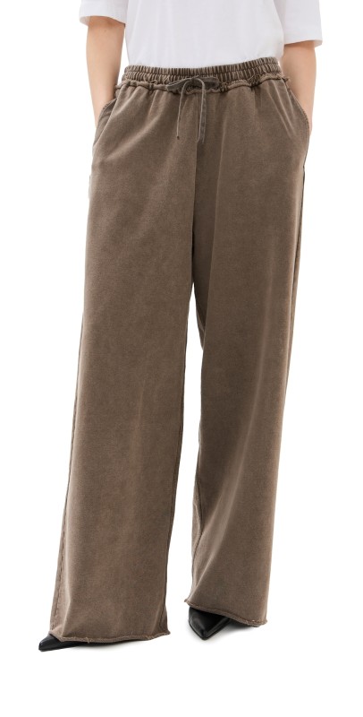 Acne Studios Felin Gothic Logo Sweatpants Taupe Brown