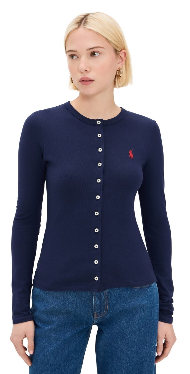 Polo Ralph Lauren Cotton Polo Cardigan Newport Navy