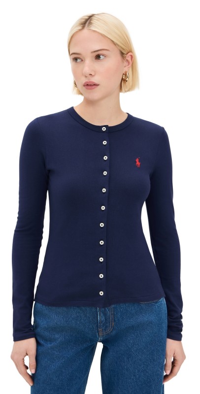 Polo Ralph Lauren Cotton Polo Cardigan Newport Navy