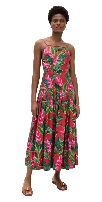 FARM Rio Dream Garden Strappy Dress DREAM GARDEN RED