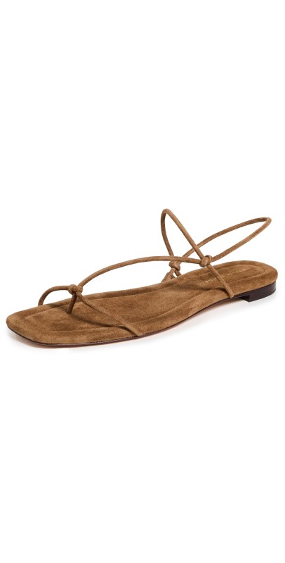 Loeffler Randall Eleanor Strappy Flat Sandals Cacao