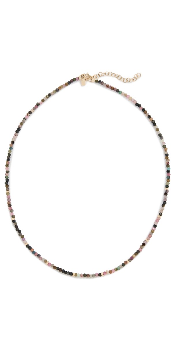 EF Collection 14k Tourmaline Birthstone Bead Necklace 14k Yellow Gold