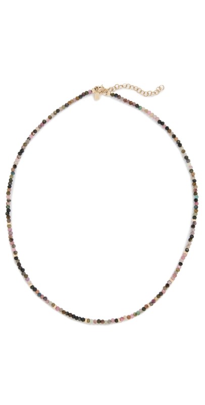 EF Collection 14k Tourmaline Birthstone Bead Necklace 14k Yellow Gold