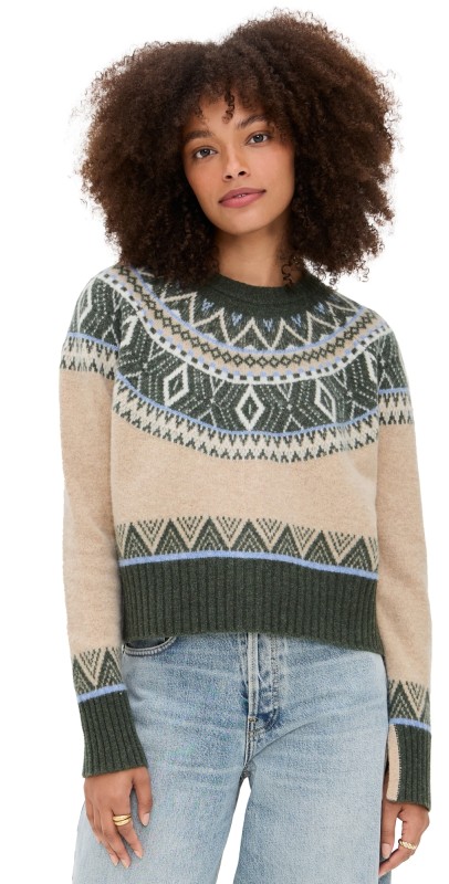 Stateside Fair Isle Button Sweater Thyme Multi