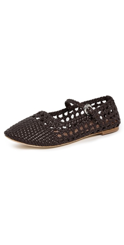 STAUD Nell Mary Jane Flats Espresso