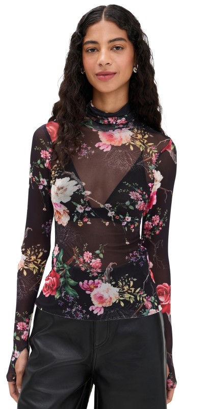 AFRM Zadie Top Noir Summer Rose