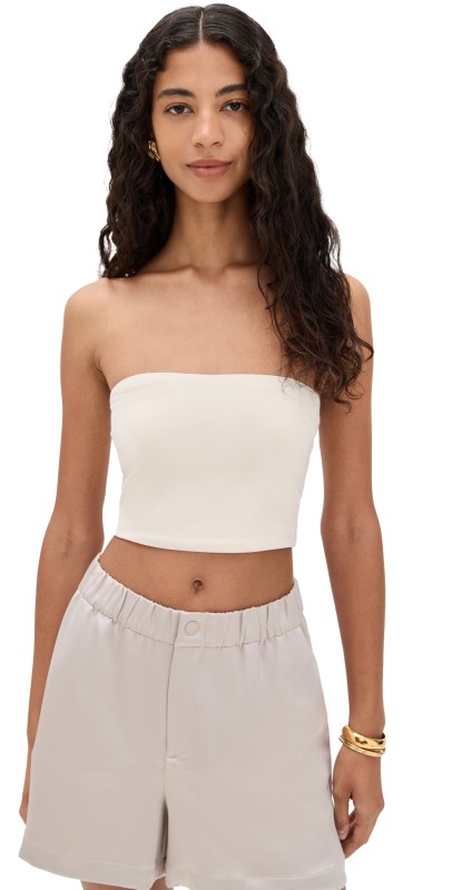 Susana Monaco Essential Tube Top Crop Blanched Almond