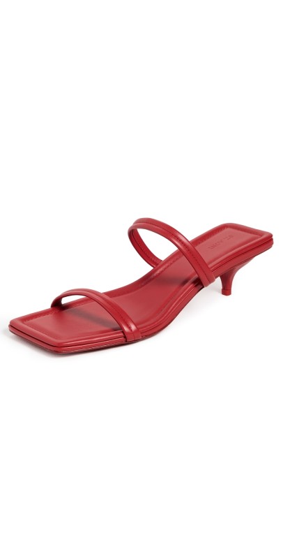 St. Agni Fine Strap Kitten Heels Rosso