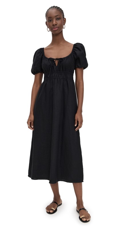 FAITHFULL Brigitte Midi Dress Black