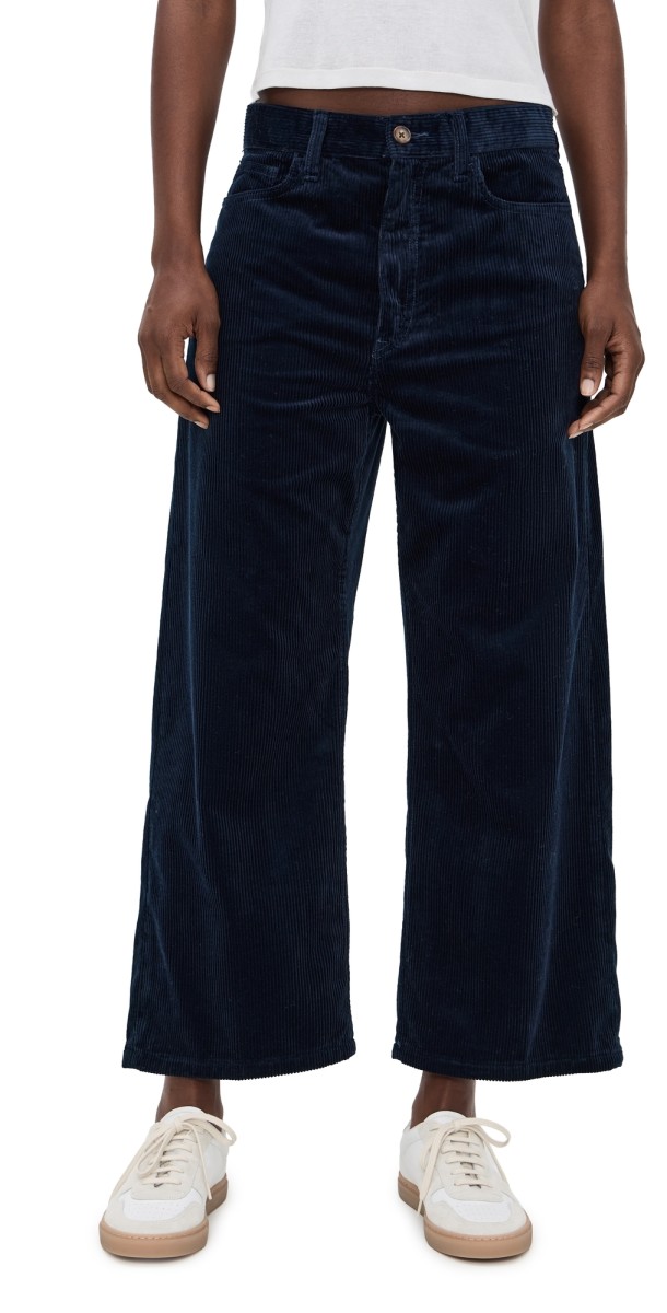 Polo Ralph Lauren Corduroy Cropped Wide Leg Pants Navy