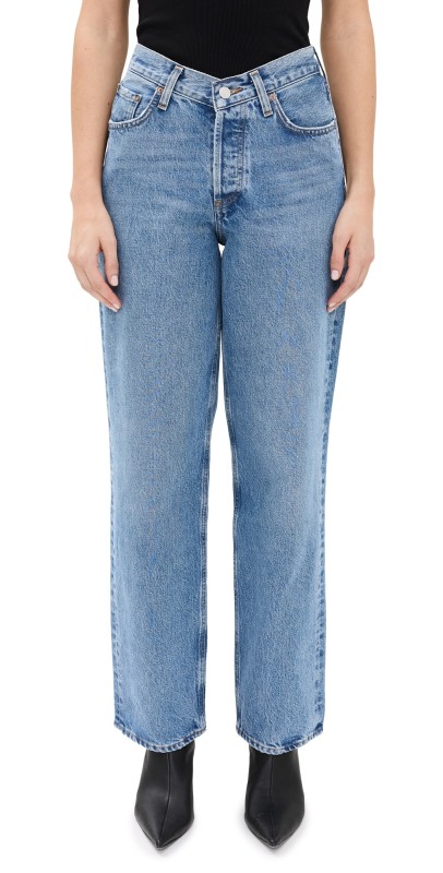 AGOLDE V Waist Baggy Jeans Fairway