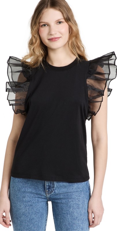 alice + olivia Garner Tee Black