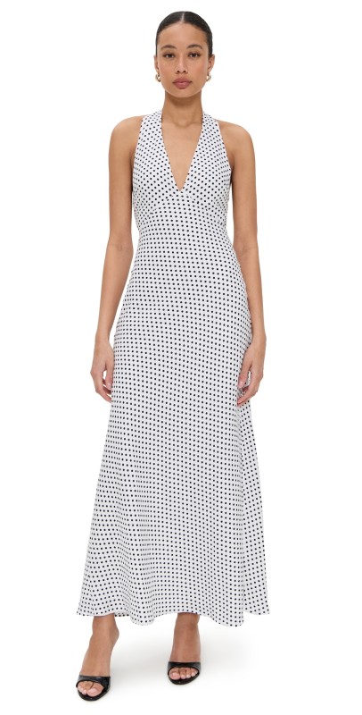 Reformation Delilah Linen Dress Eclipse Dot
