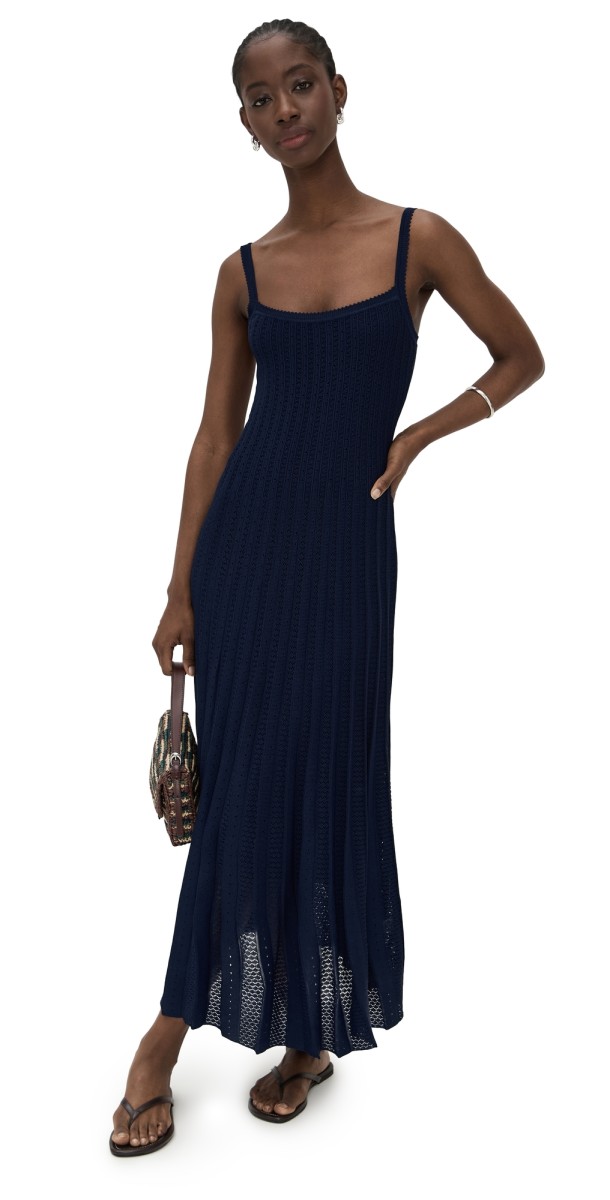 STAUD Ellen Dress Navy