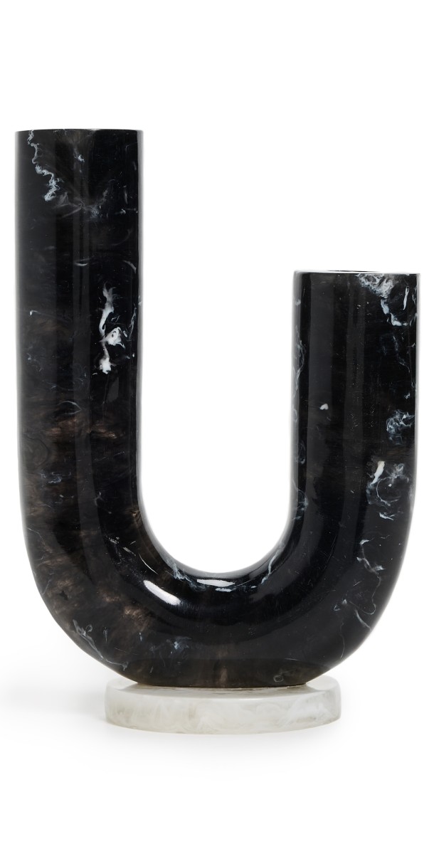 Jonathan Adler Mustique Double Tube Vase Black/Whit