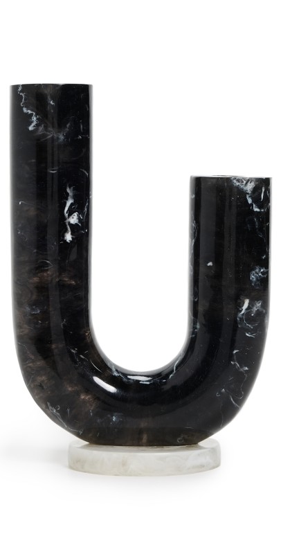 Jonathan Adler Mustique Double Tube Vase Black/Whit