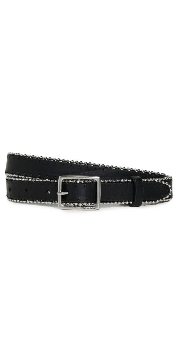 rag & bone Beaded Chain Baby Boyfriend Belt Black
