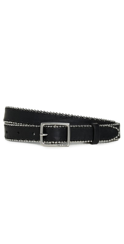 rag & bone Beaded Chain Baby Boyfriend Belt Black
