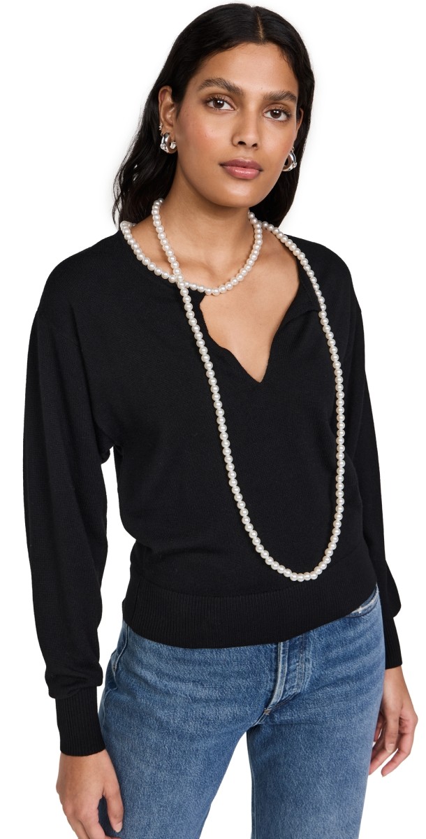 Zimmermann Crush Necklace Sweater Black