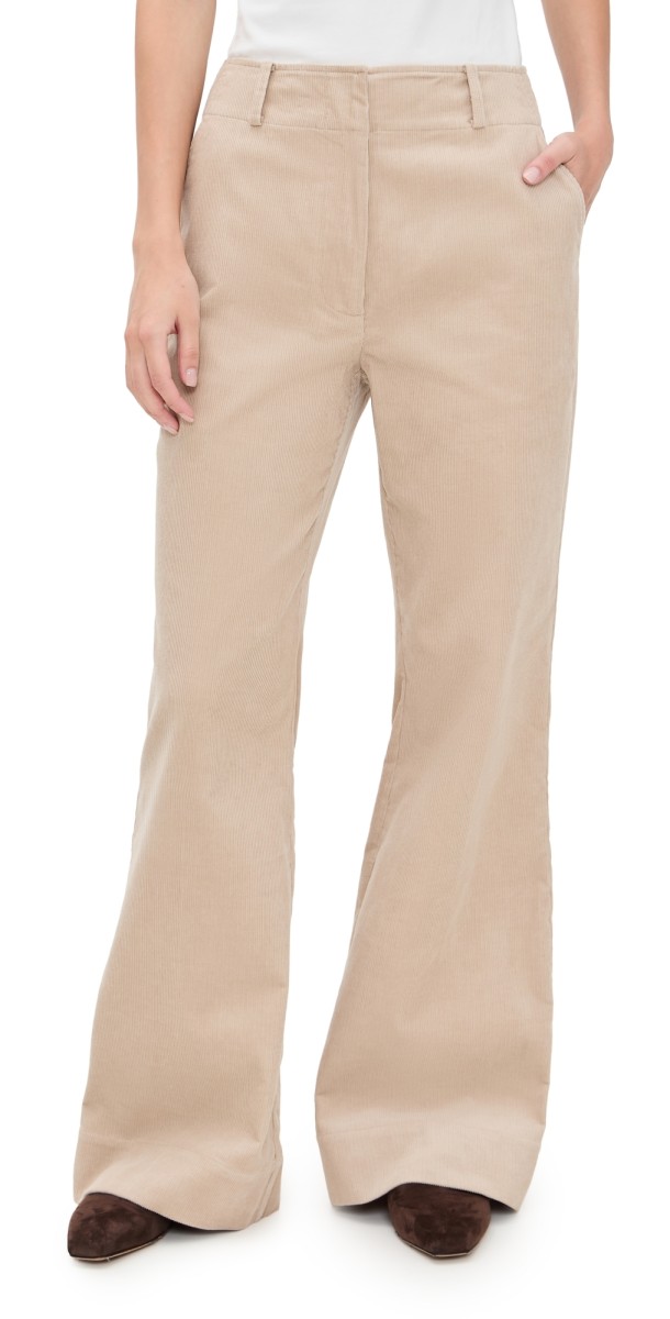 Apiece Apart Adi Wide Leg Corduroy Trousers Sand Stone