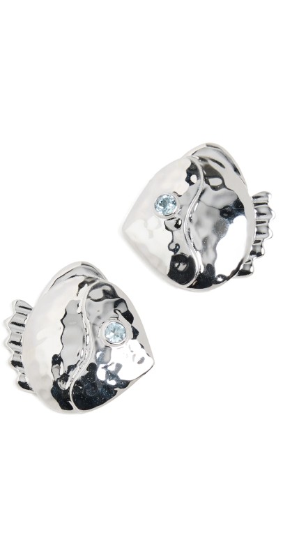 Lizzie Fortunato Mikuni Stud Earrings Silver