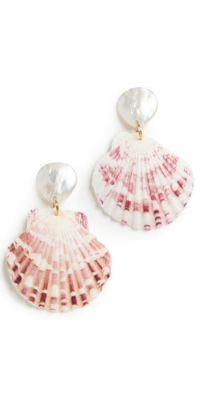 SHASHI Coquille Drop Earrings Gold/Pearl