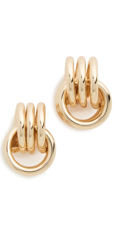 BaubleBar Mini Knotted Stud Earrings Gold