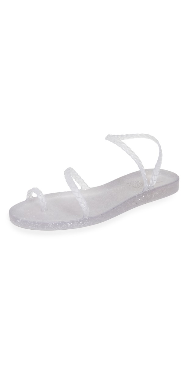 Ancient Greek Sandals Eleftheria Jelly Sandals Clear/Silver Glitter