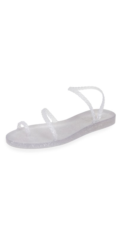 Ancient Greek Sandals Eleftheria Jelly Sandals Clear/Silver Glitter